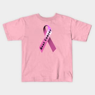 pink breast cancer ribbon Kids T-Shirt